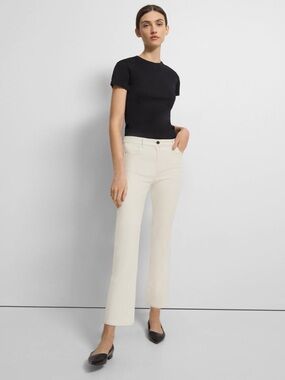 THEORY • Dyed Denim 5-Pocket Flare Jean in Ecru